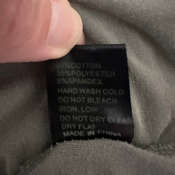 POL Gray/Green Embroidered Long Sleeve Oversized Tunic Top (M) - Picture 15 of 15